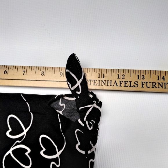 Apt 9 Blouse Black White Heart Swirl Button Down Sz S Coquette Feminine Whimsy - Picture 12 of 12